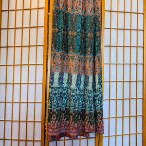 One World Brand Kaleidescopic Colorful Festival Skirt